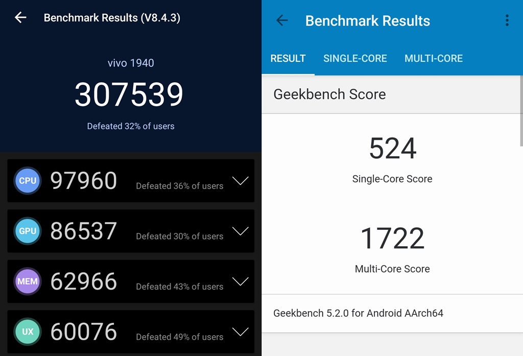 benchmark vivo X50 Pro