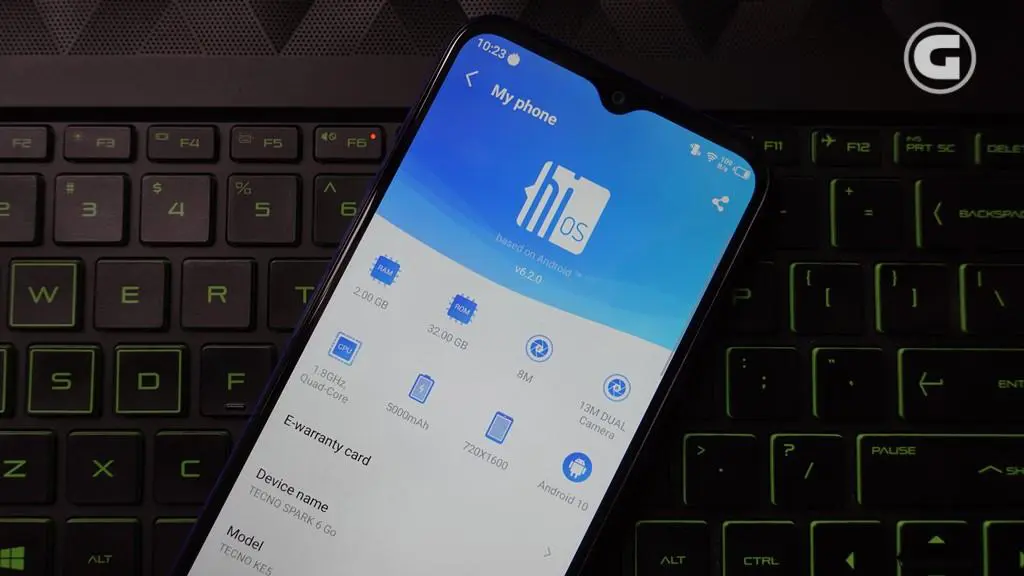 Sistem operasi Tecno Spark 6 Go