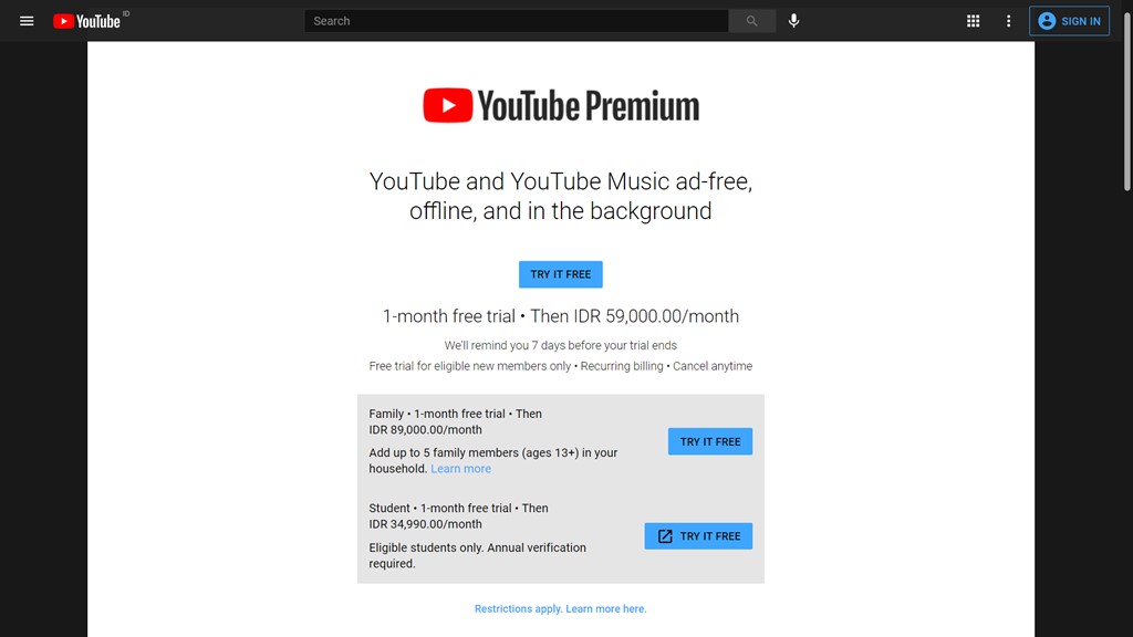 YouTube Premium Murah